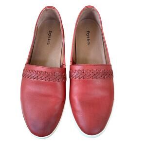 Frye & Co. Women's Cody Slip On Leather Sneaker Red Clay Size 8M